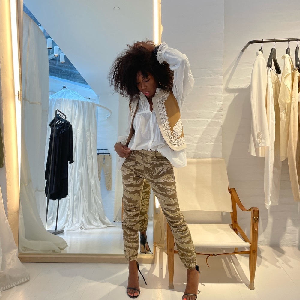 Nili Lotan Brown French tiger Camouflage Pants